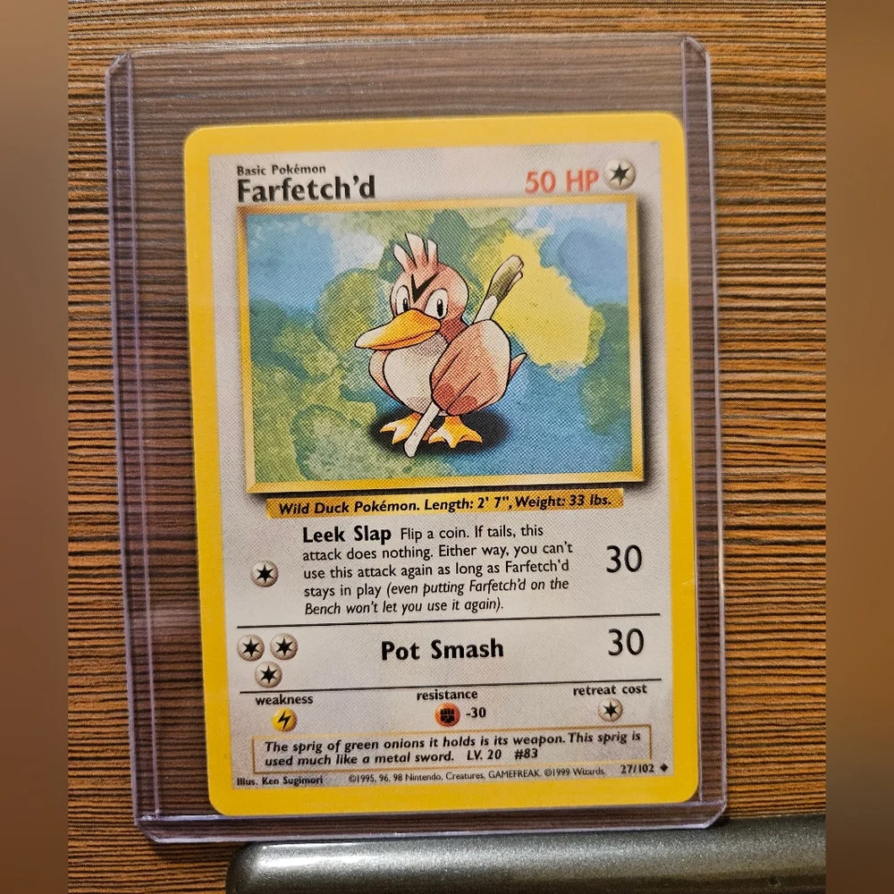 Pokemon Farfetch'd 27/102 Base Set Trading Card